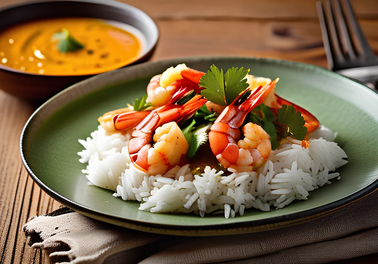 Indian Shrimp Curry with Rice