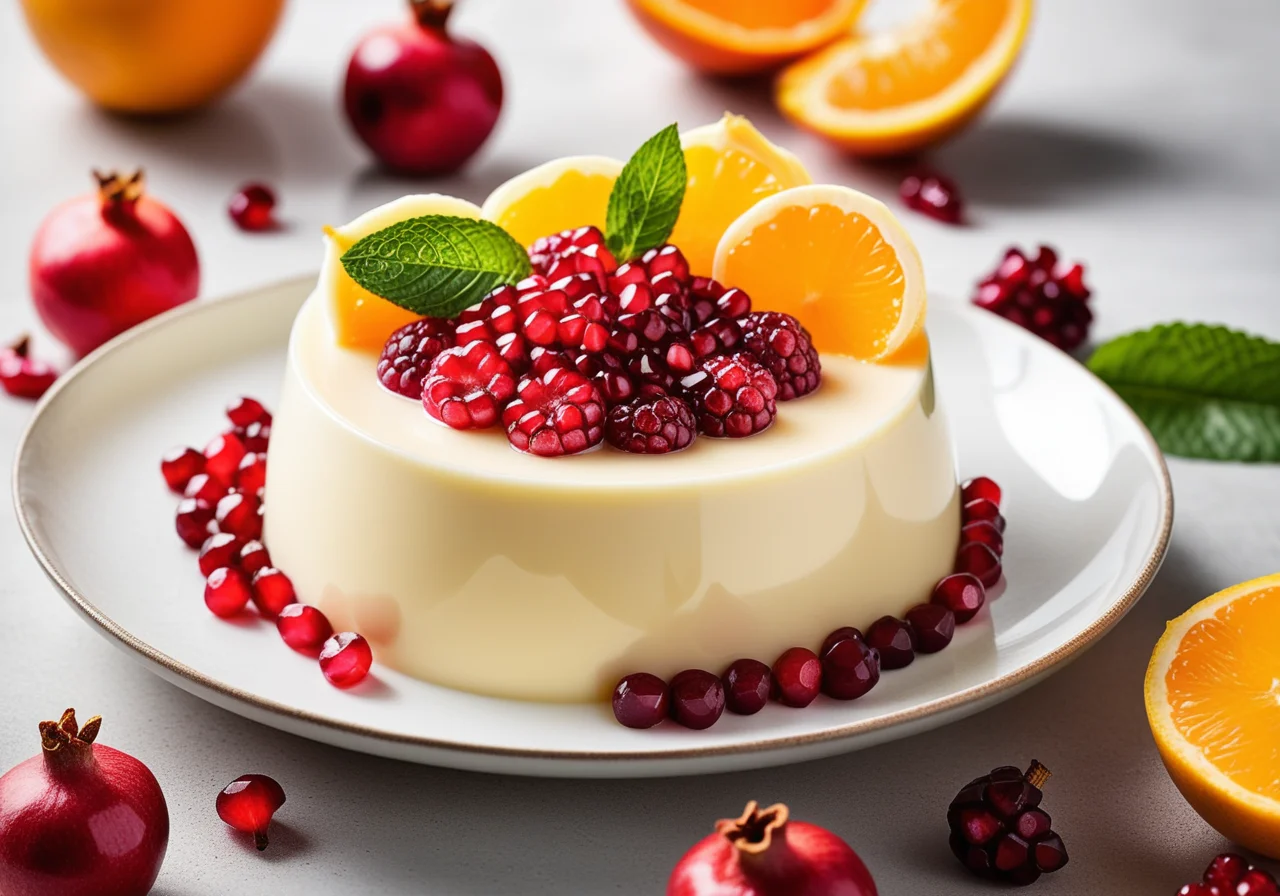 Vanilla Pudding with Fruit Salad