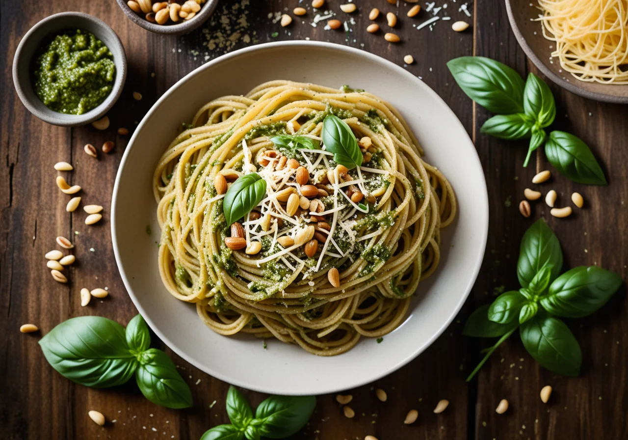 Spaghetti with Green Pesto