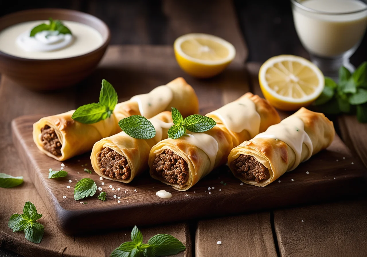 Fried Filo-Wrapped Minced Meat