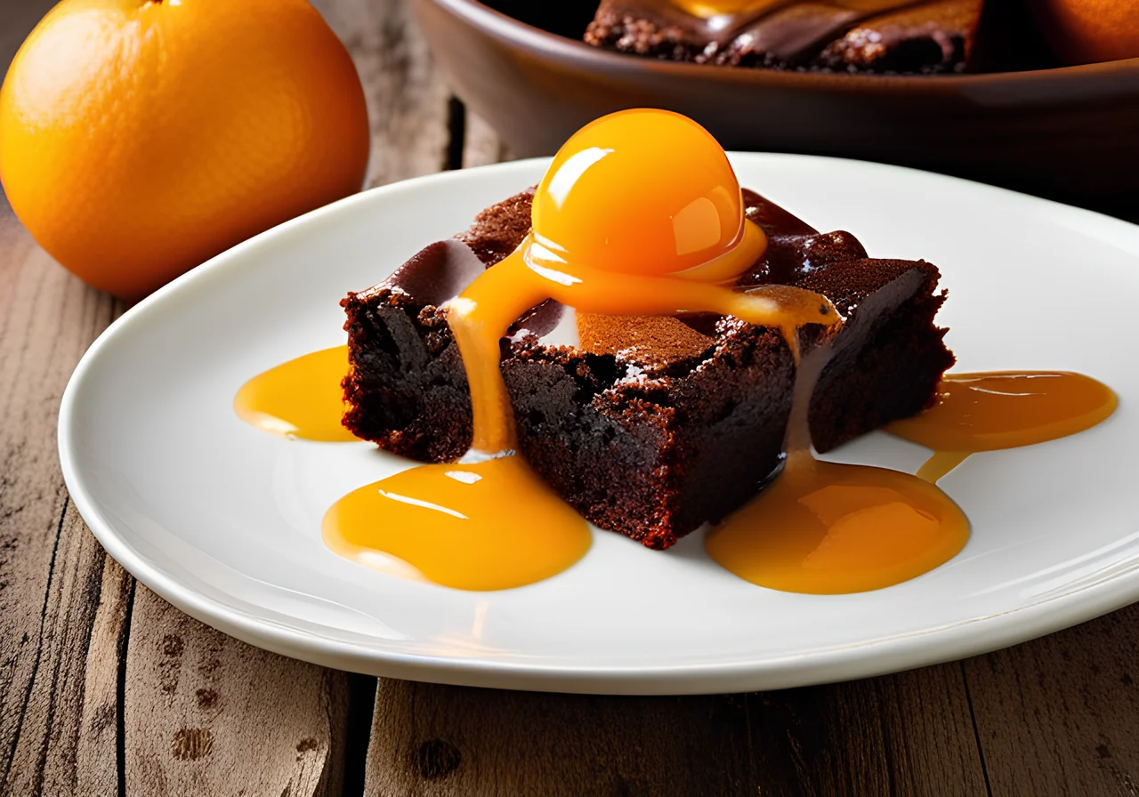 Brownies with Orange Sauce