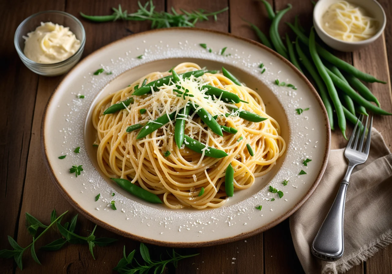 Spaghetti with Green Beans and Parmesan