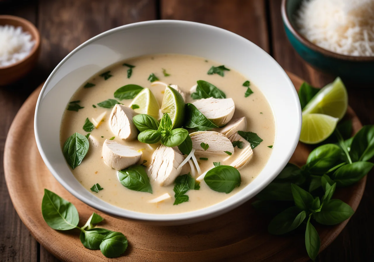 Chicken Coconut Soup with Ginger
