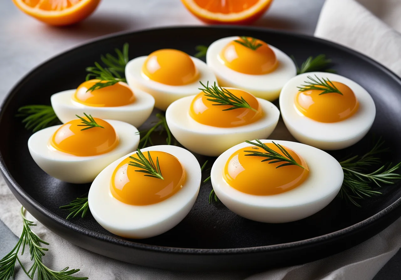 Eggs with Mayonnaise Cream Filling and Crab