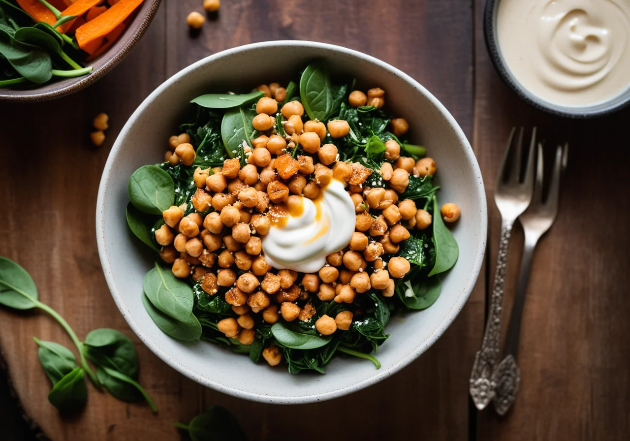 Smoky Chickpea Salad with Green Vegetables