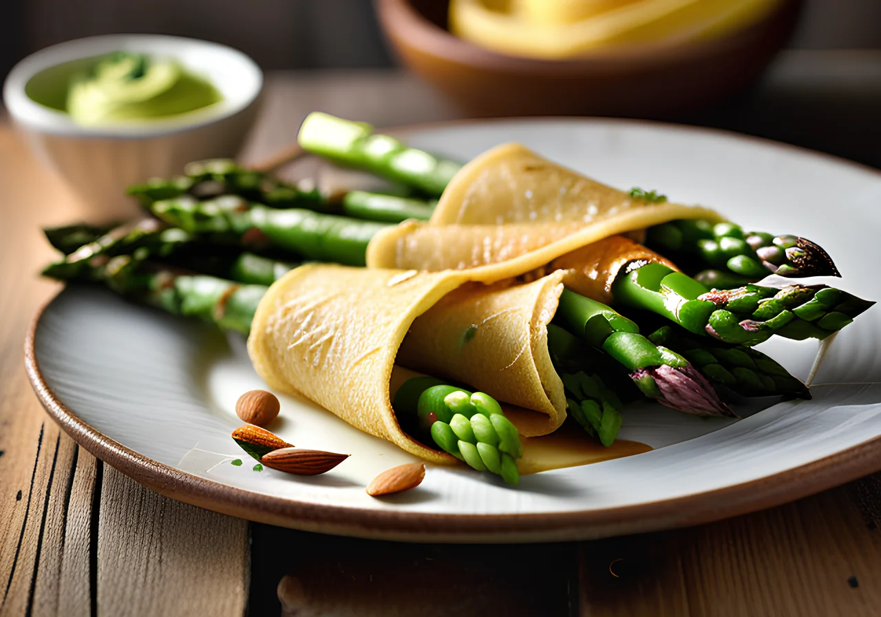 Crêpes with Green Asparagus