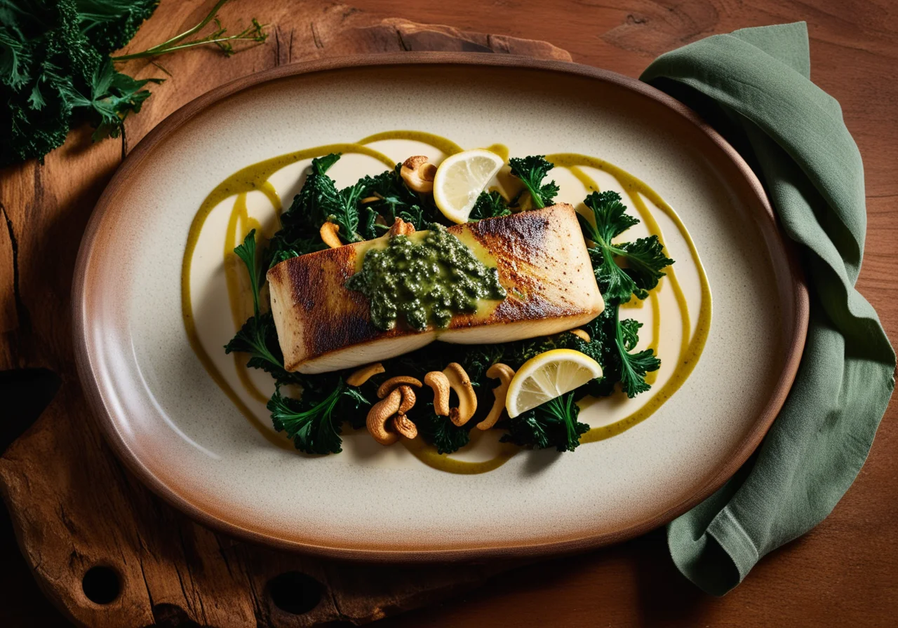 Sea bass with cabbage vegetables