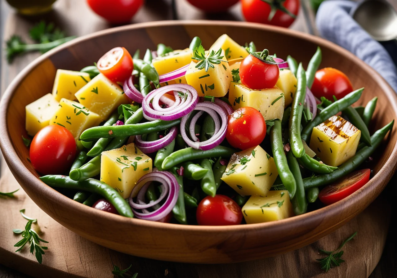 Colorful Vegetable Salad with Potatoes