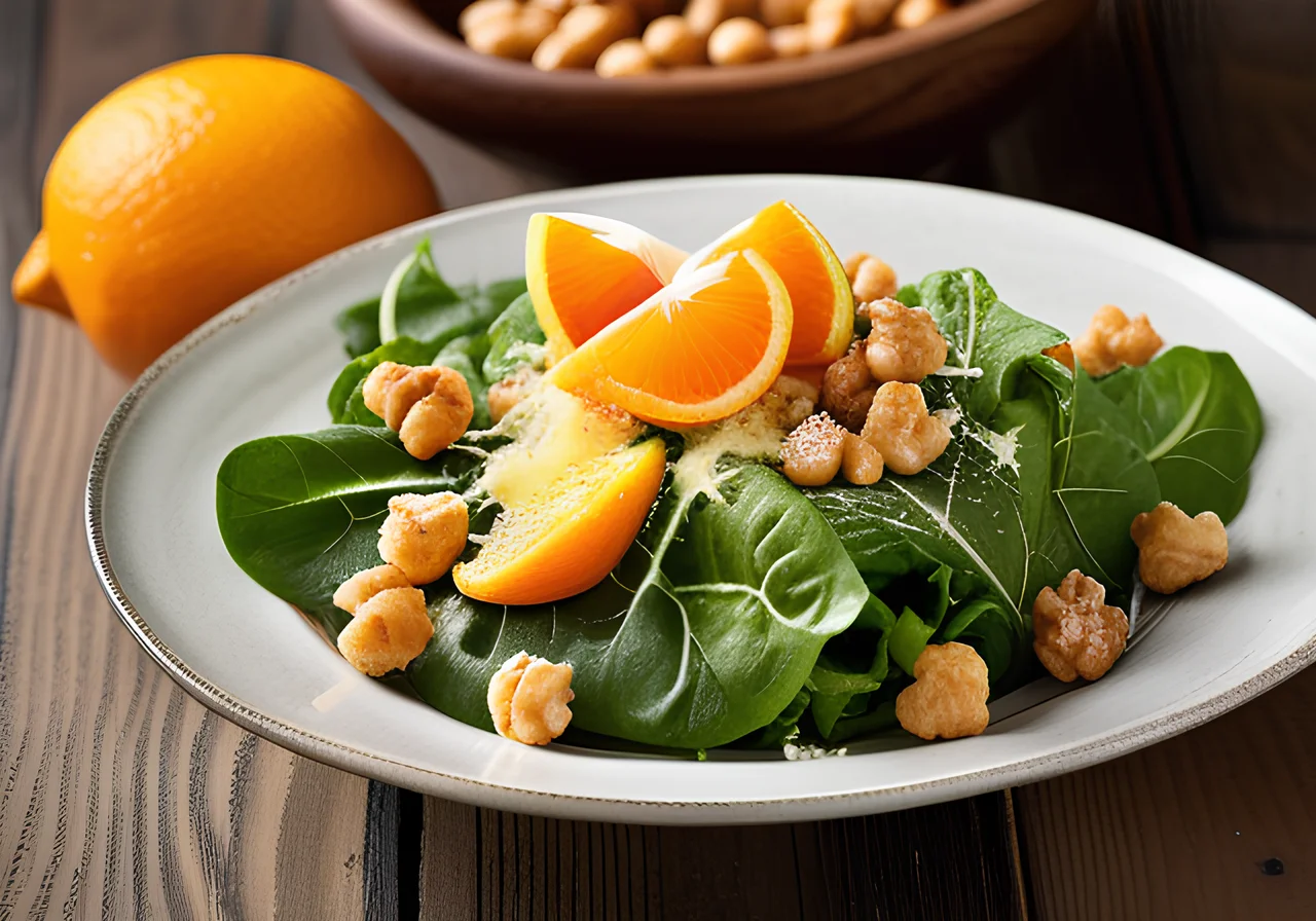 Caesar Salad with Omega Orange Dressing