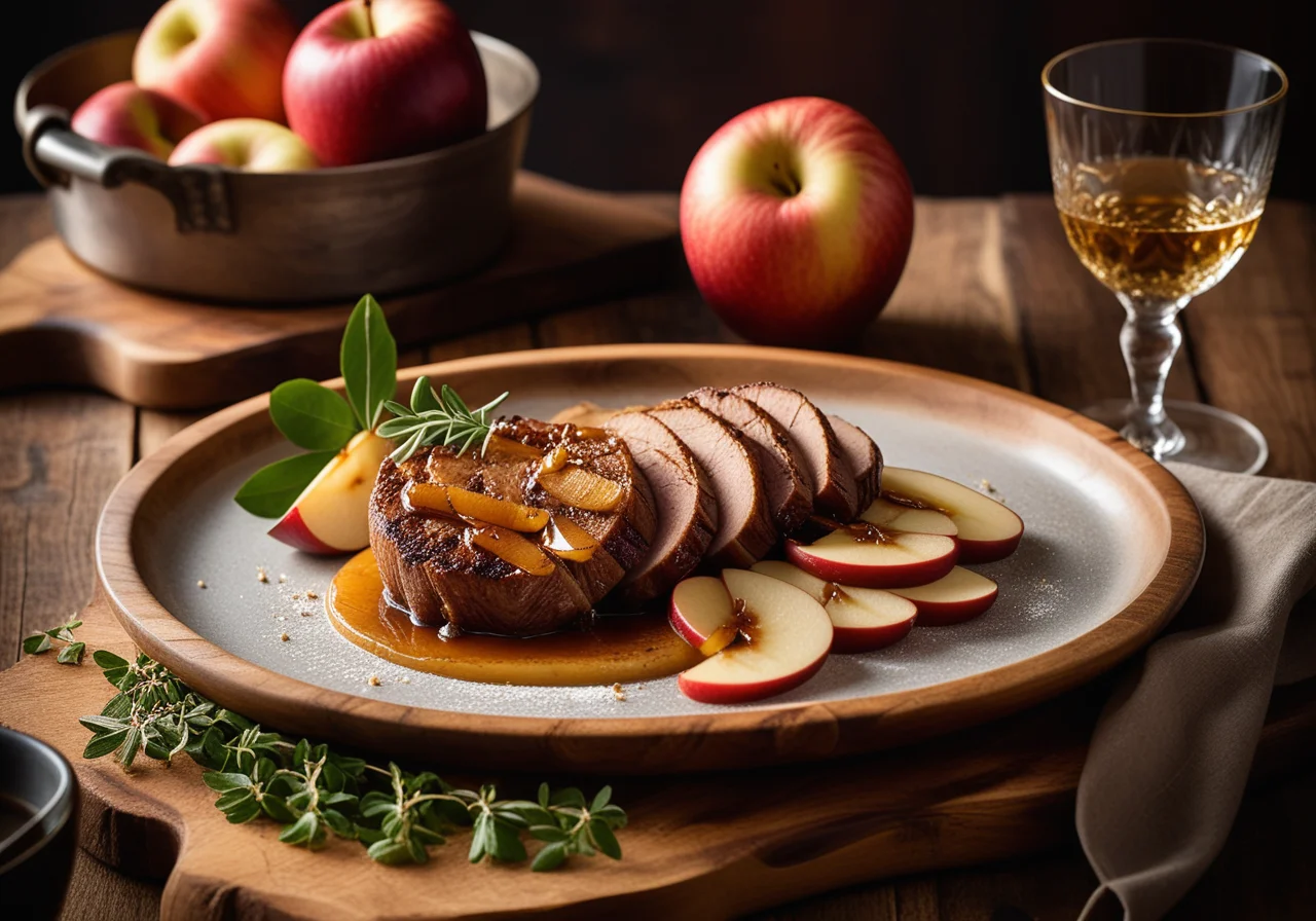 Goose Breast with Baked Apples