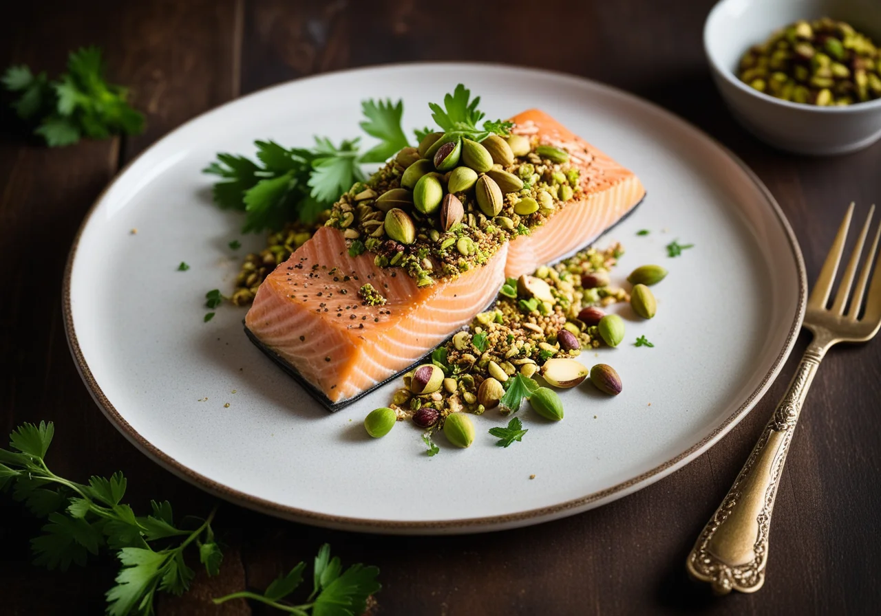Salmon Trout with Pistachio Crust