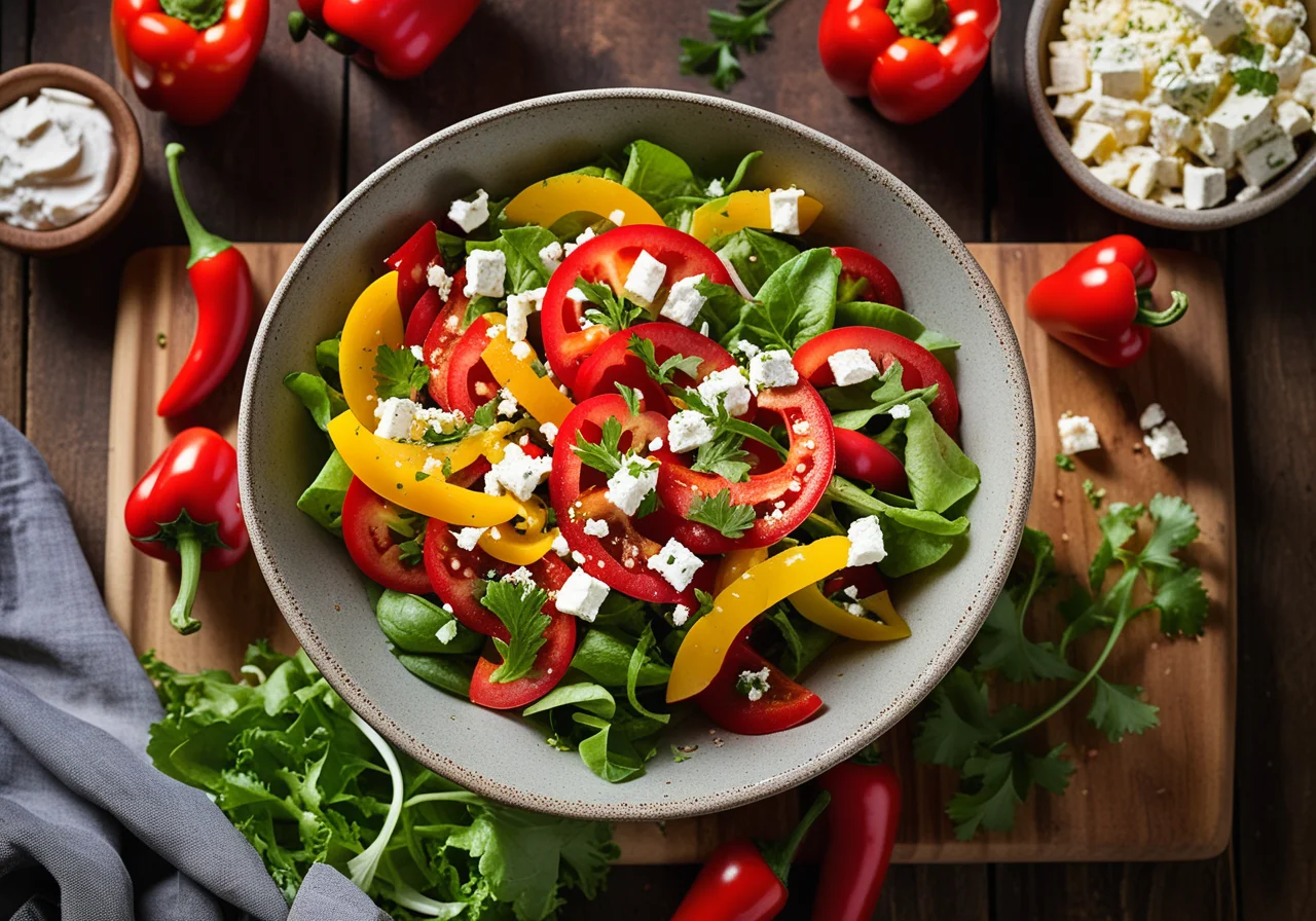 Paprika Salad with Feta