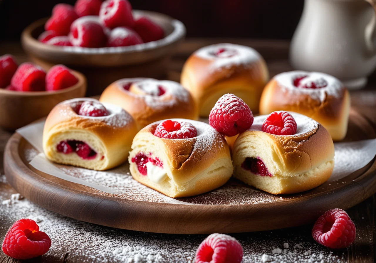 Sweet Rolls with Ricotta and Raspberries