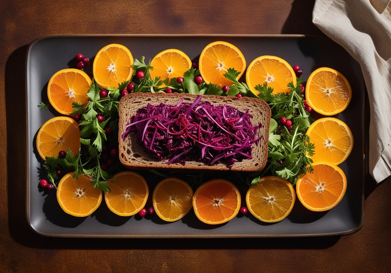 False Hare with Red Cabbage Salad