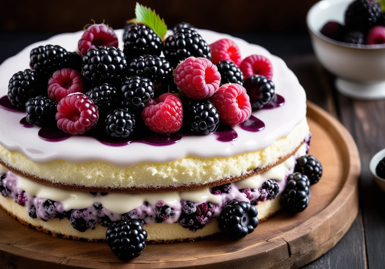 Blackberry Cream Cake