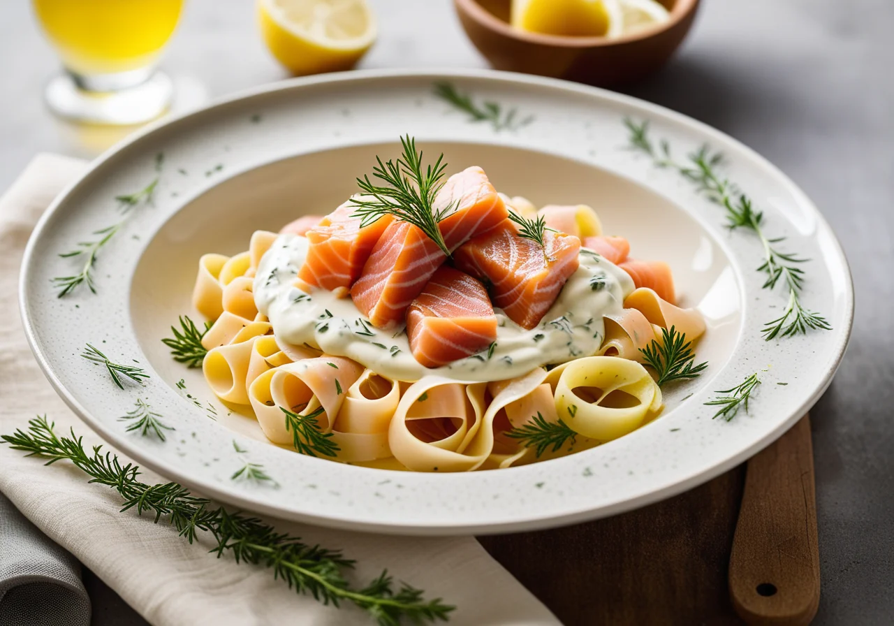 Smoked Salmon with Pasta