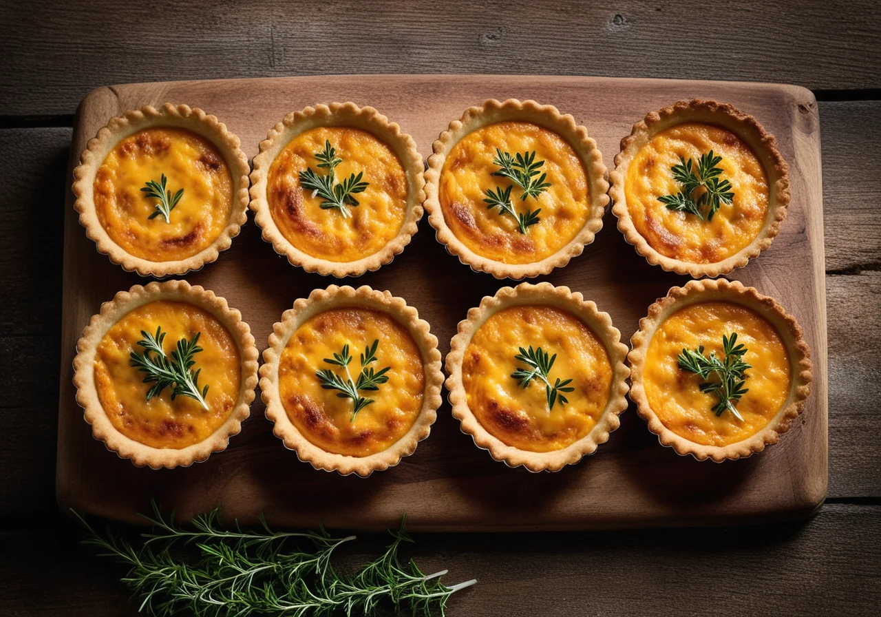 Mini Quiches with Sweet Potatoes, Beets and Red Onions