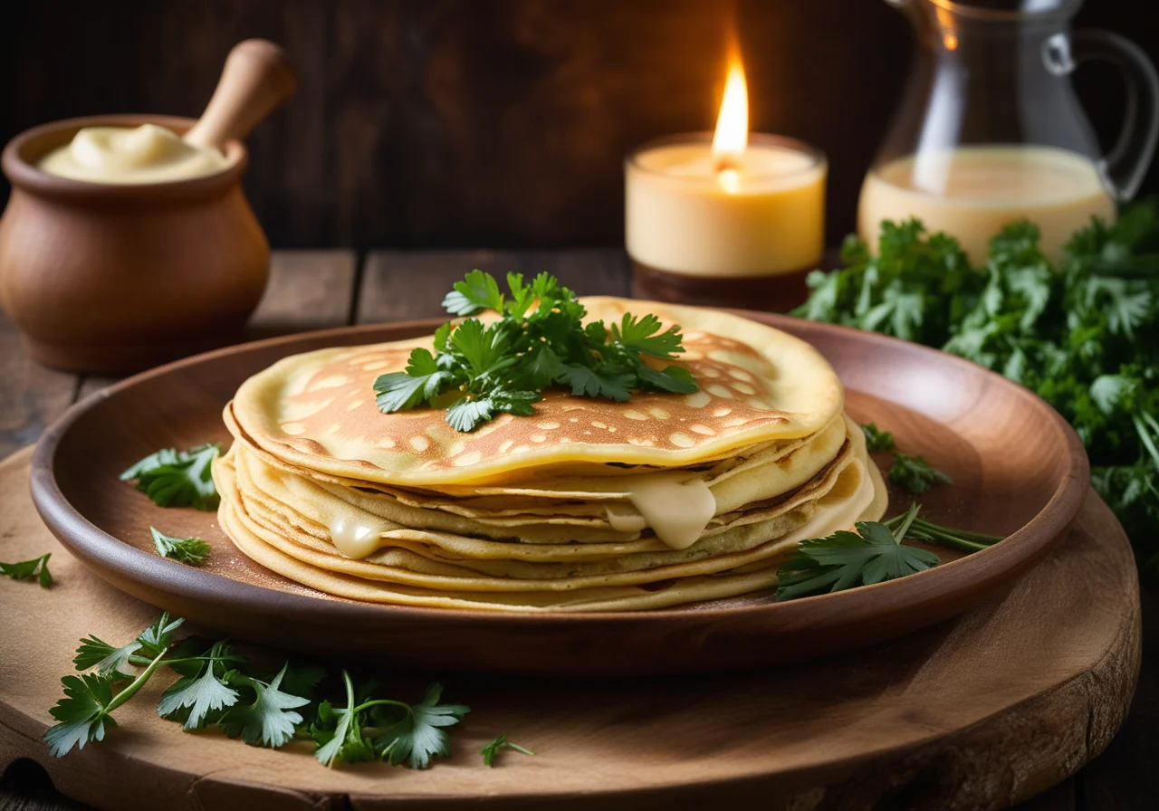 Crepes with Mushroom Filling