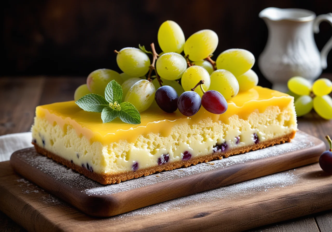 Quark Cake with Grapes