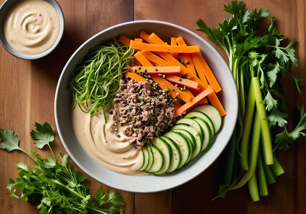 Raw Veggies with Tuna Sauce