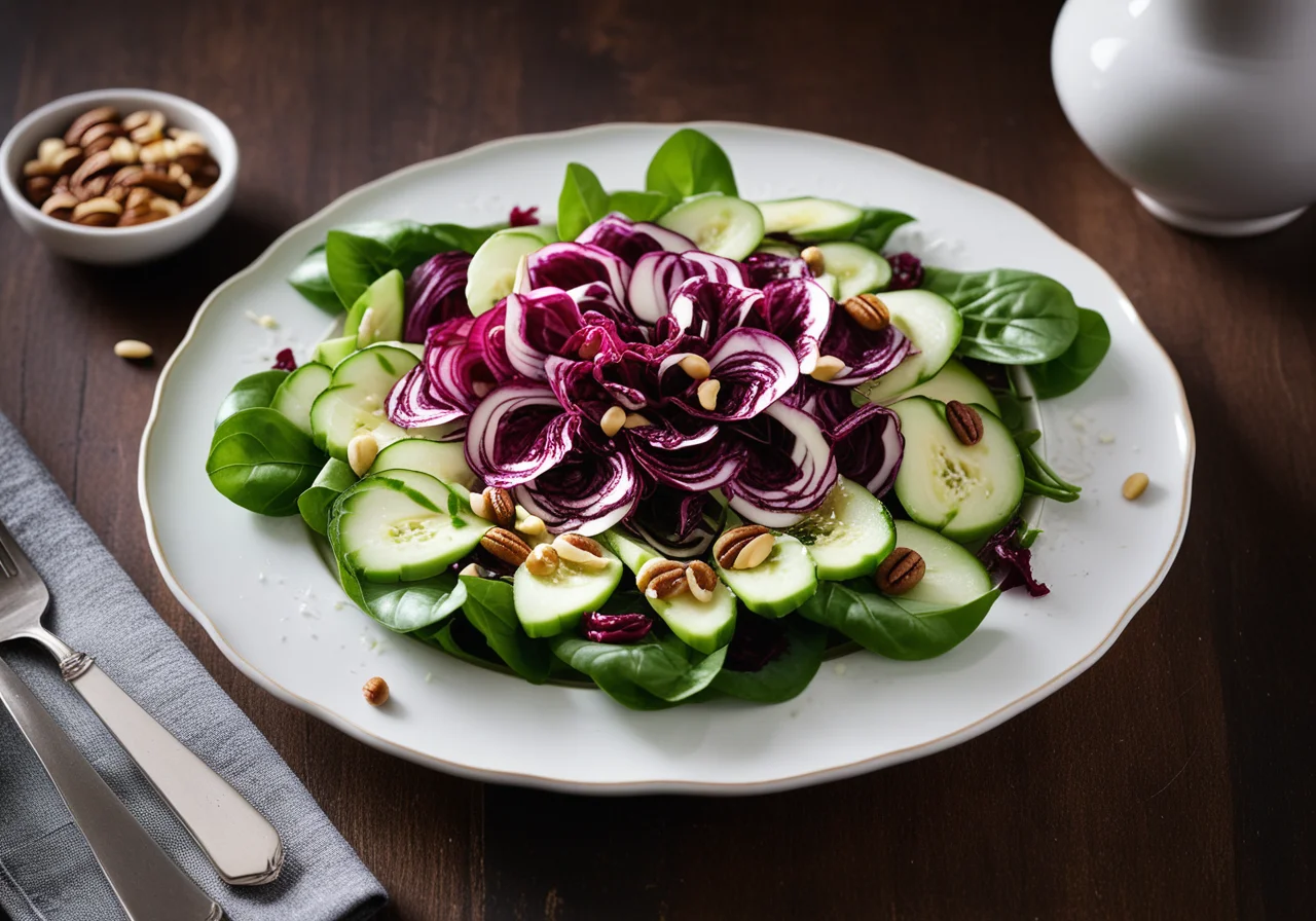 Radicchio with Pine Nuts and Radishes