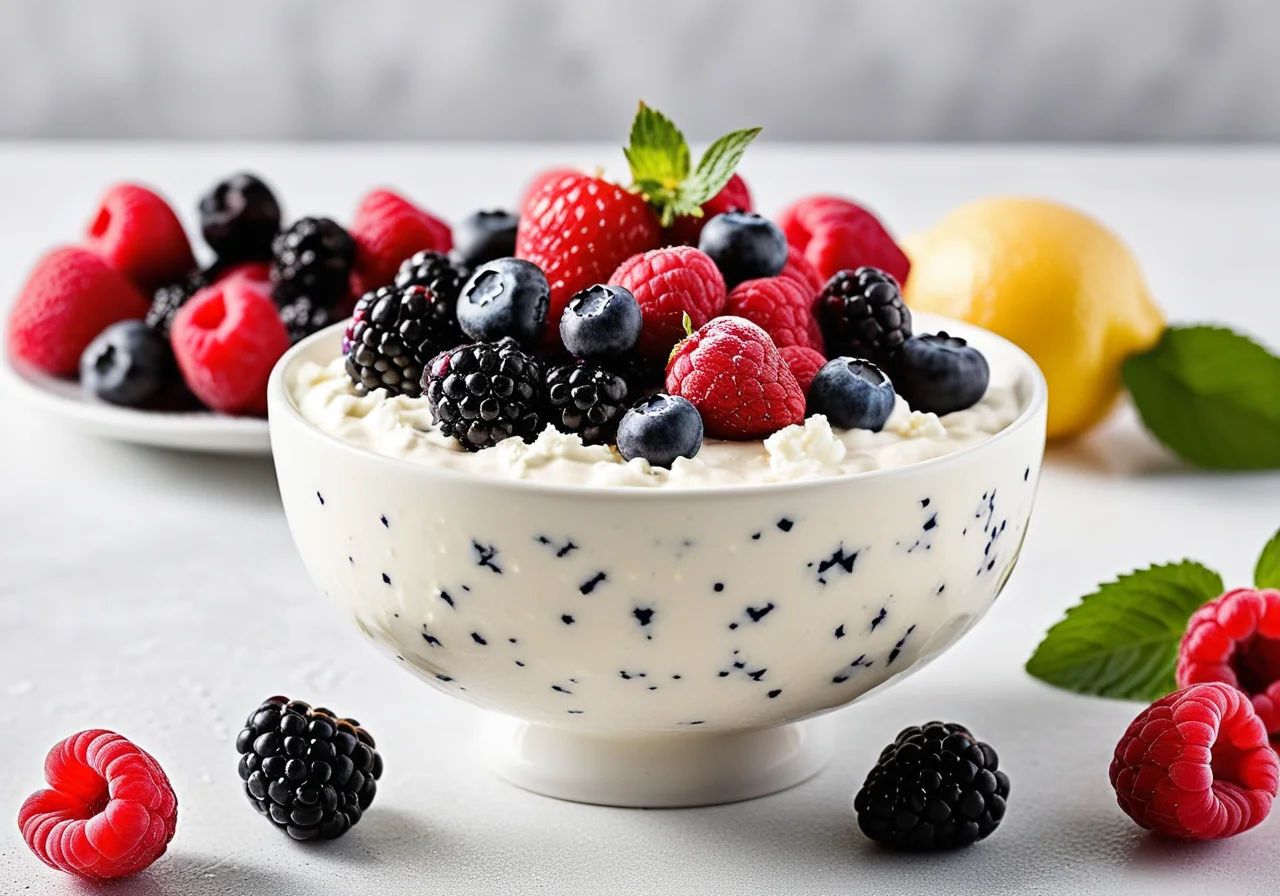 Cottage cheese with mixed berries