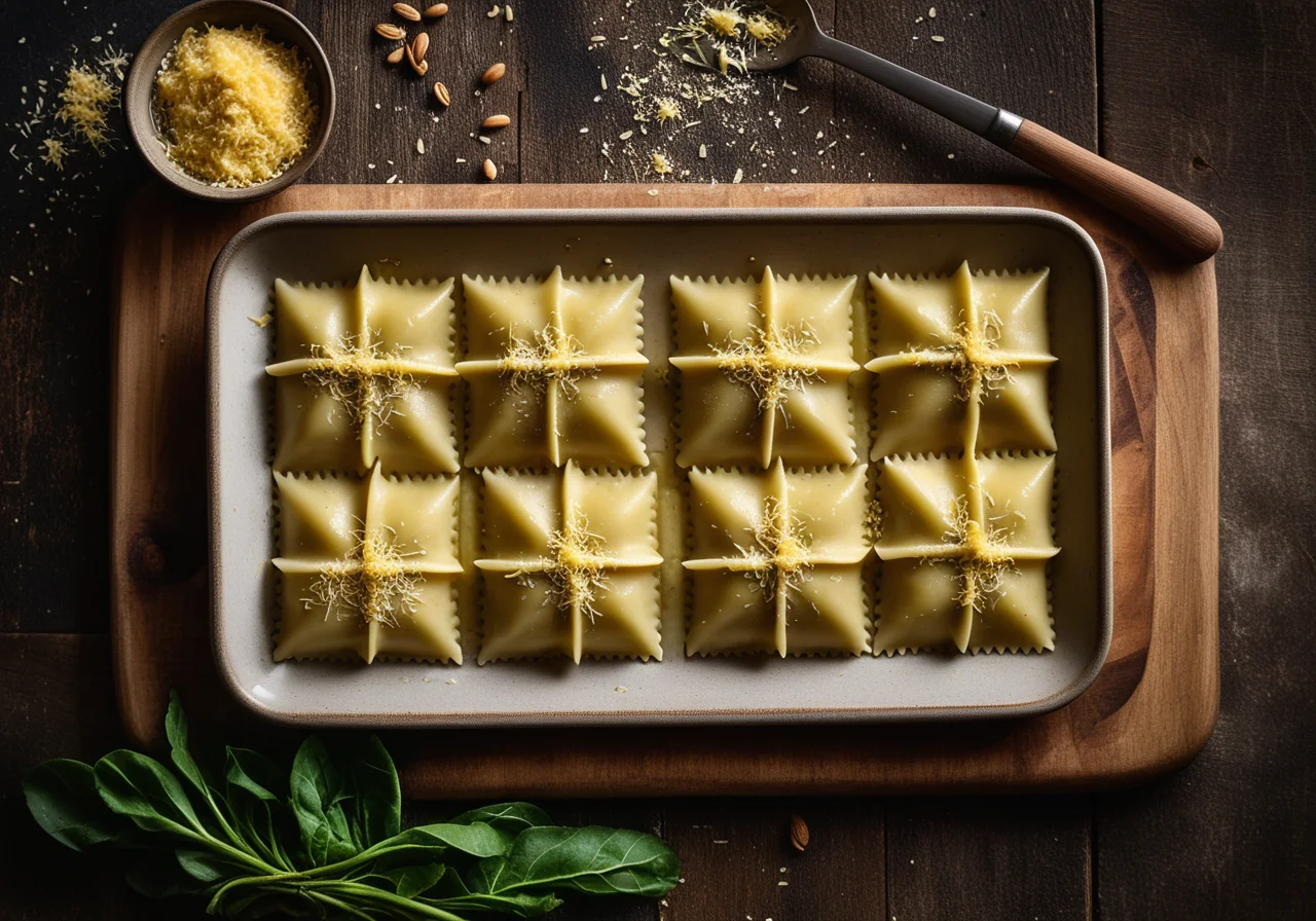 Potato Dough Ravioli with Endive Vegetables