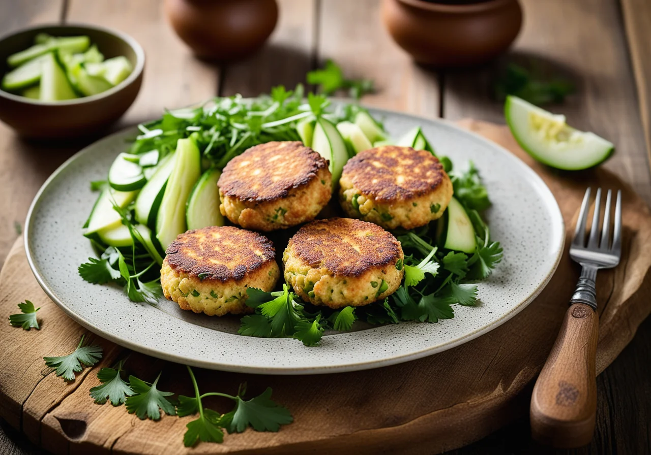 Fish Patties with Salad