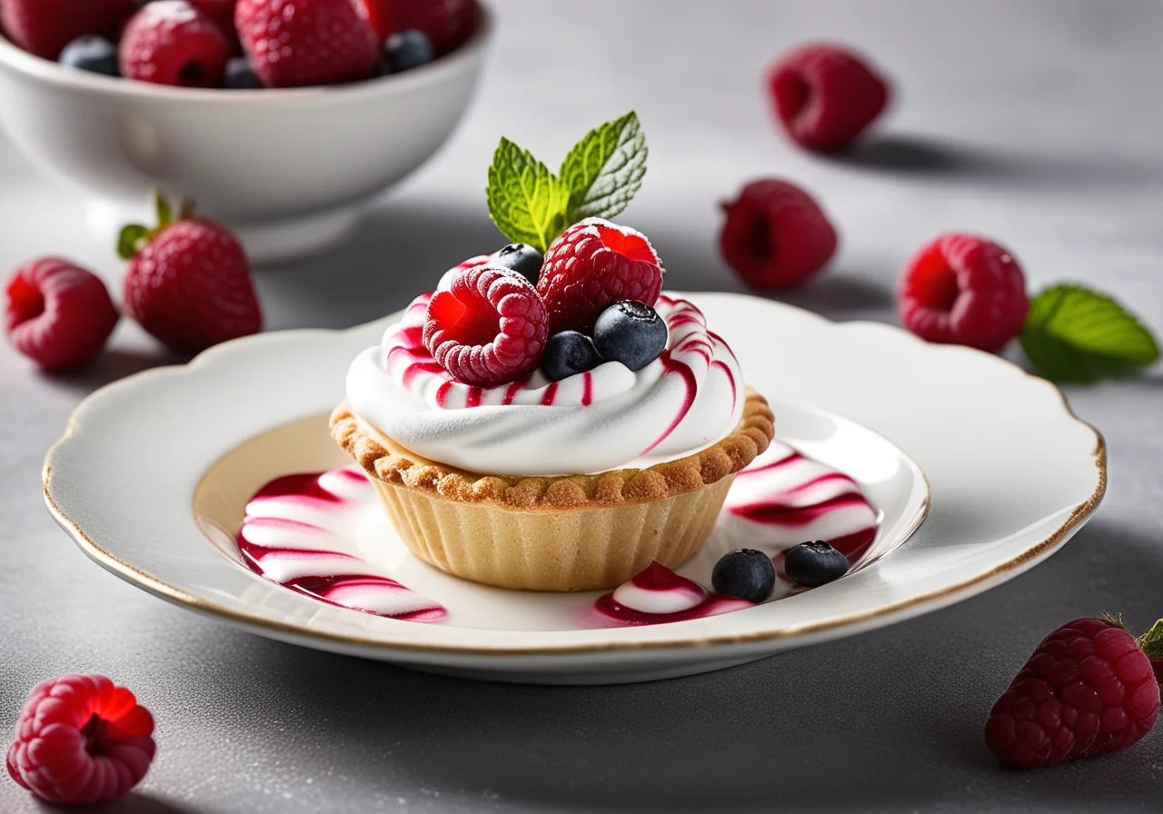 Berry Dessert with Meringue Cups