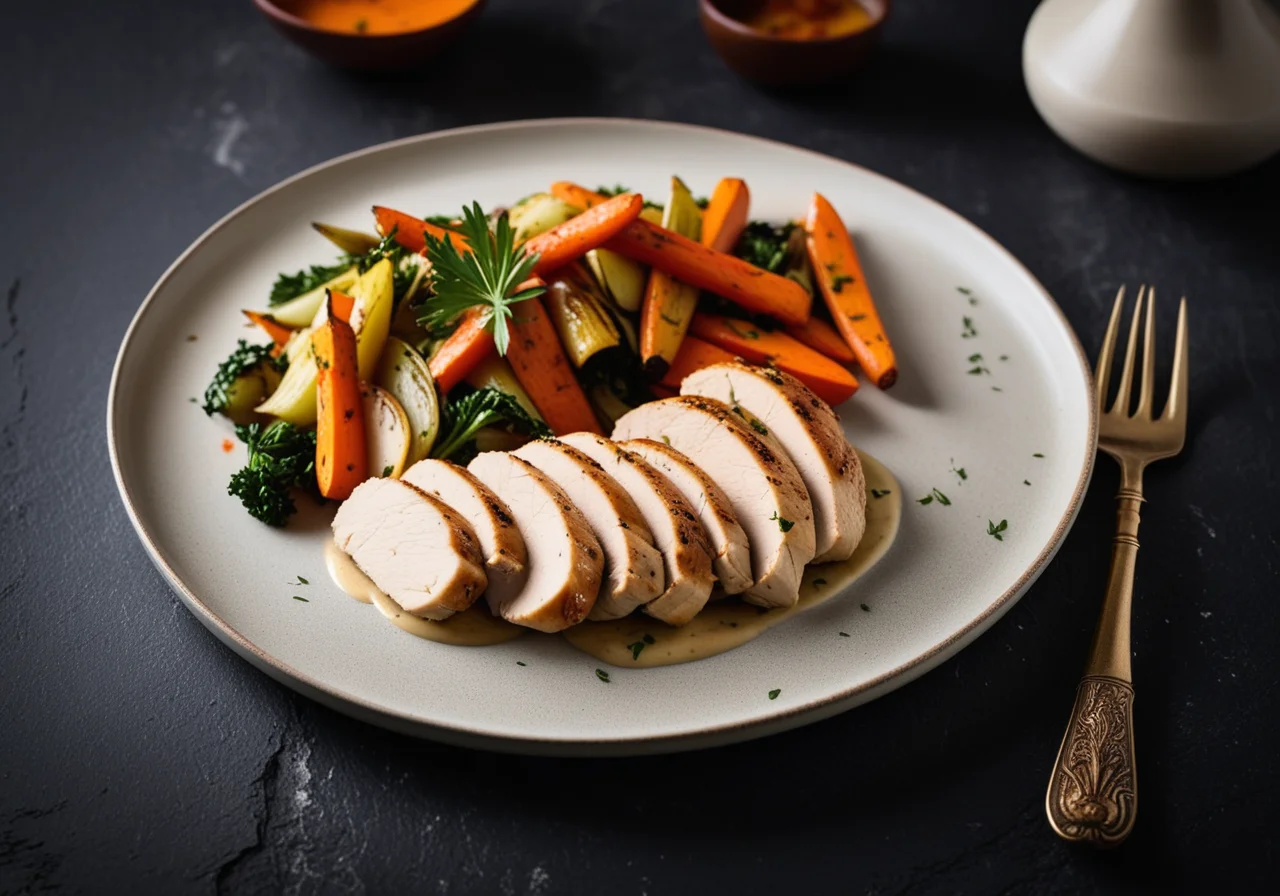 Herb Chicken with Mixed Vegetables and Light Sauce