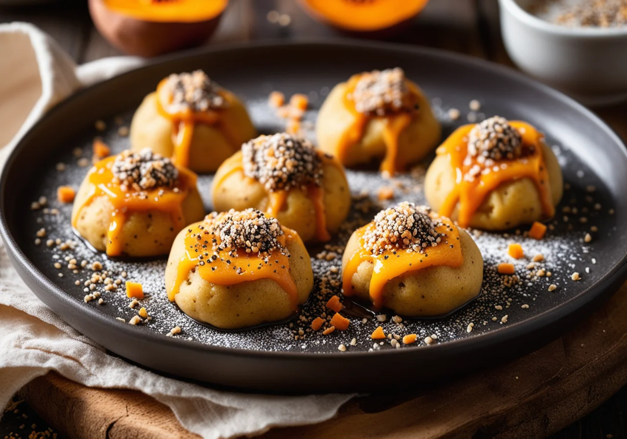 Sweet Potato Dumplings with Poppy Seeds