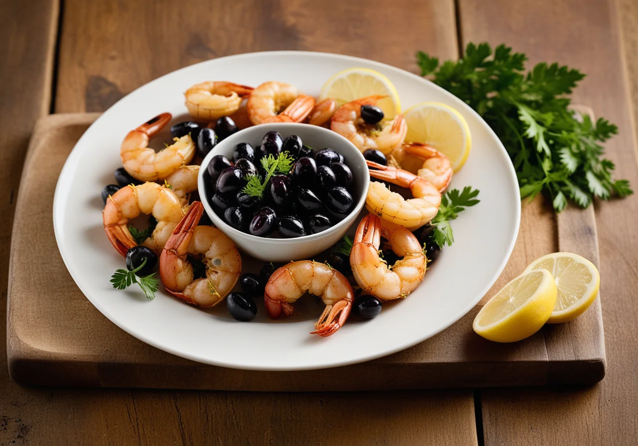 Fried Gambas with Olives