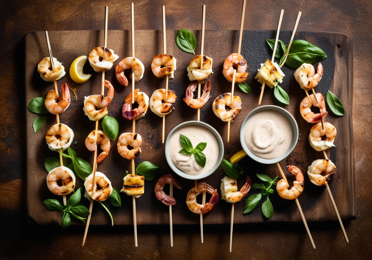 Grilled Scampi Skewers