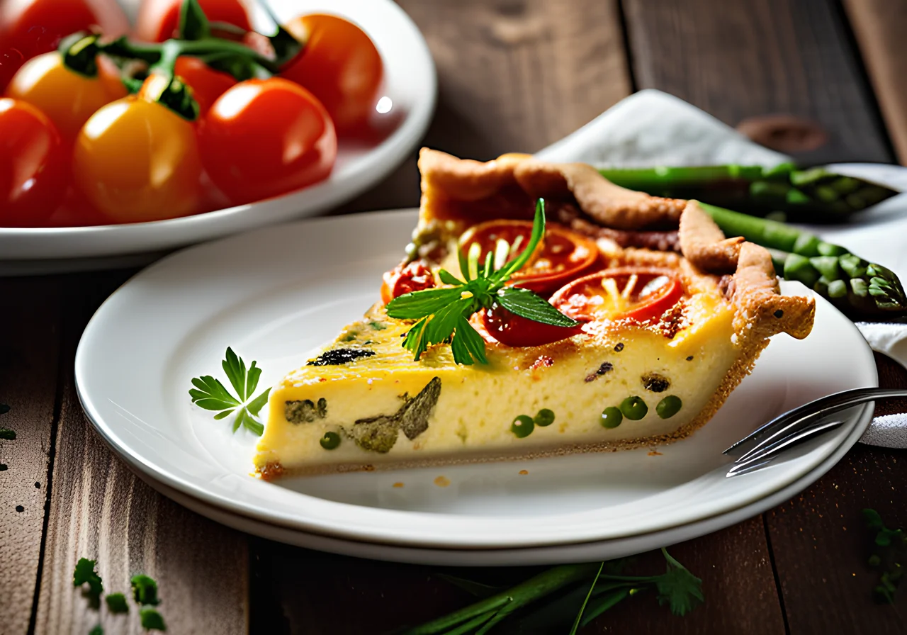 Grana Padano Quiche with Green Asparagus and Herbs