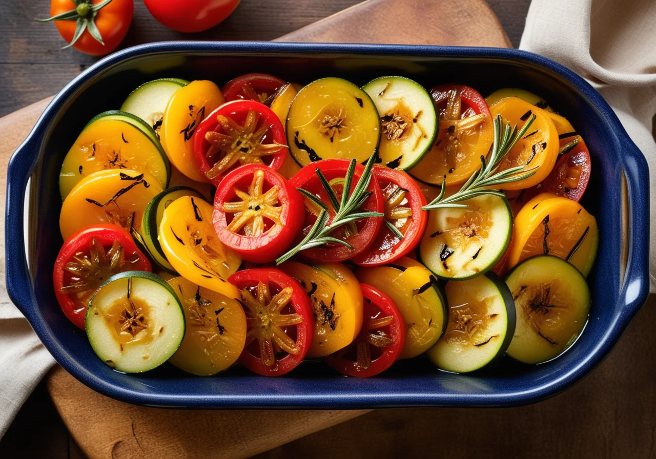 Oven‑Roasted Ratatouille with Bell Peppers, Zucchini and Garlic