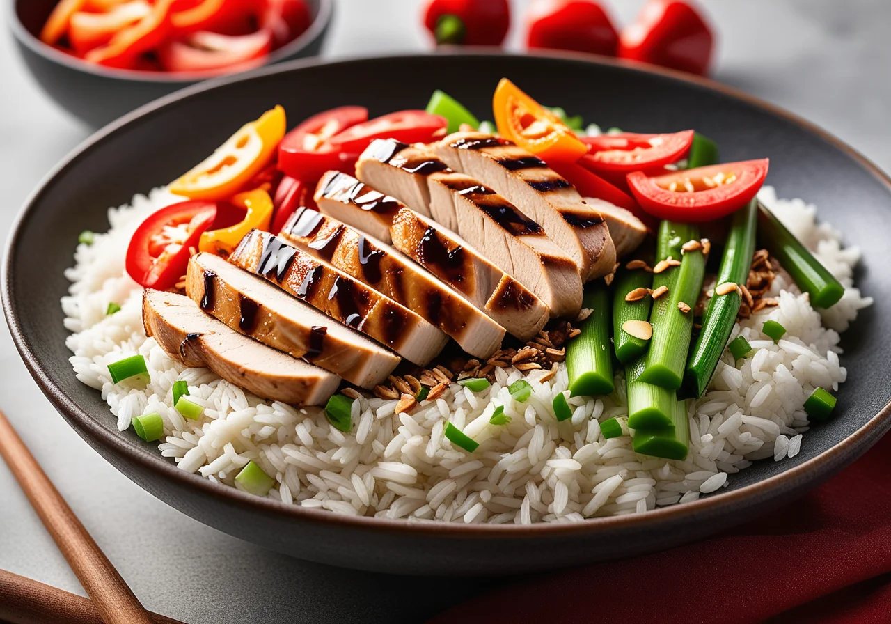 Chicken Breast with Ginger Sauce on Rice