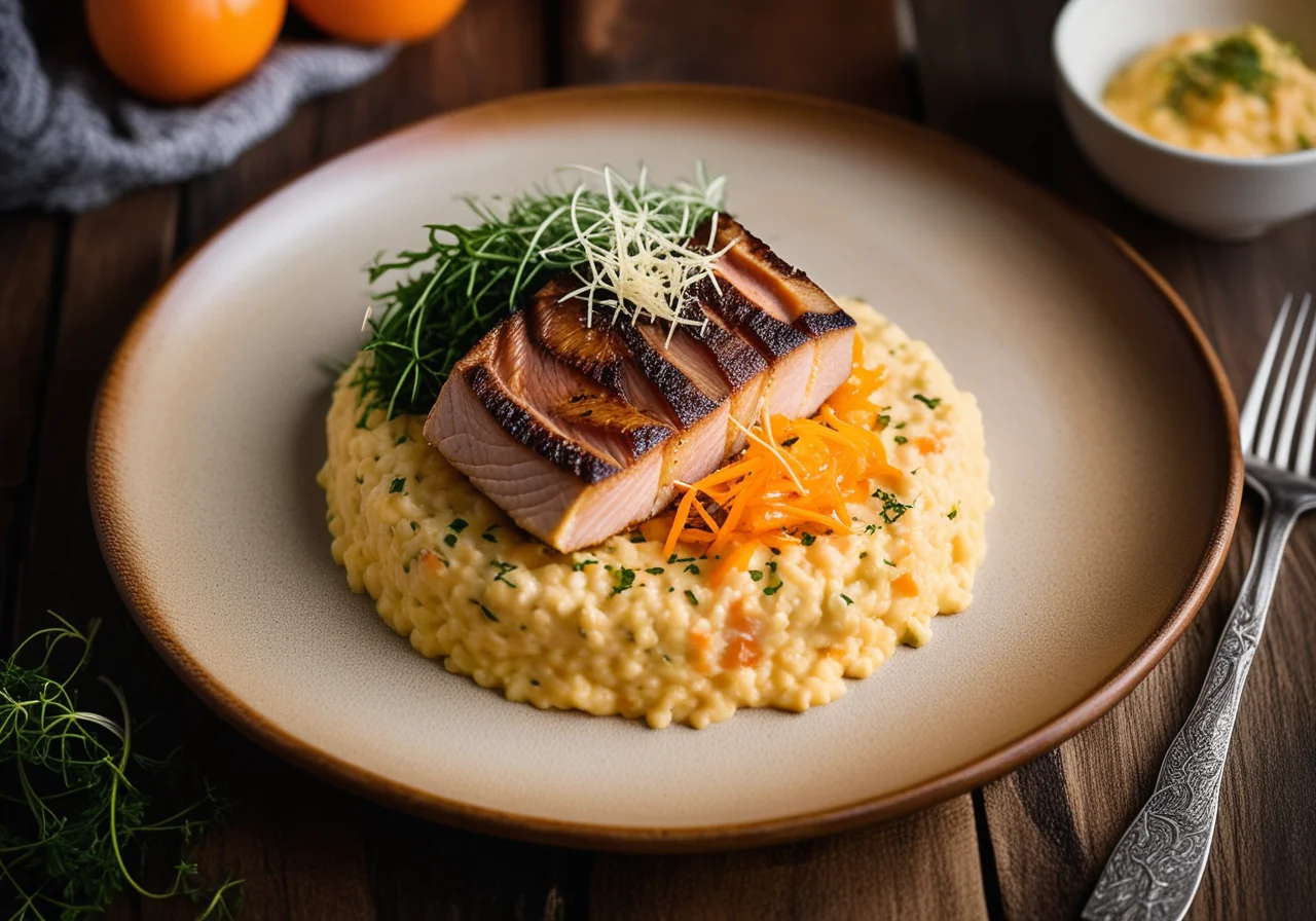 Zander Fillet with Carrot Risotto