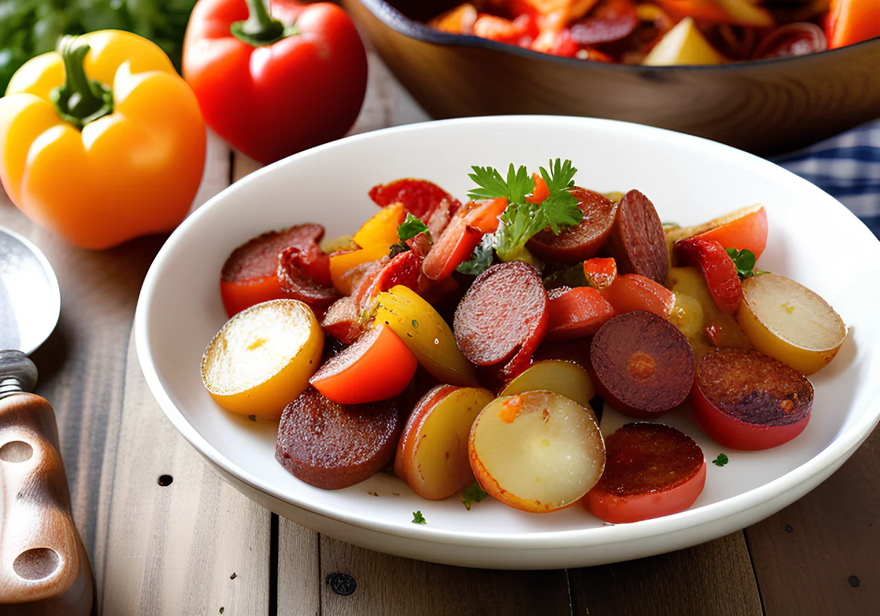 Potato and Pepper Skillet with Chorizo