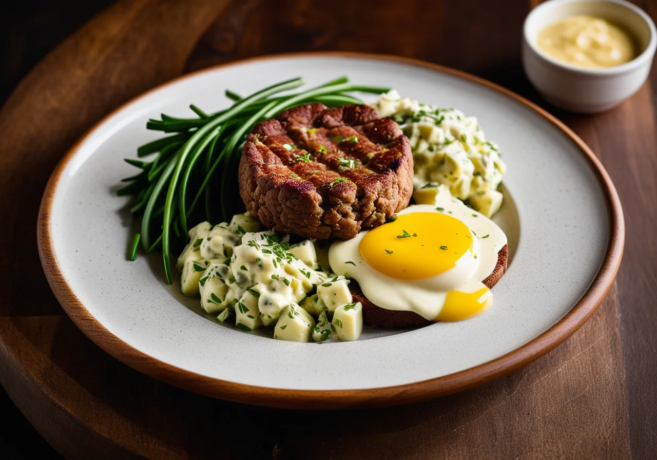 Veal Patties with Bavarian Potato Salad