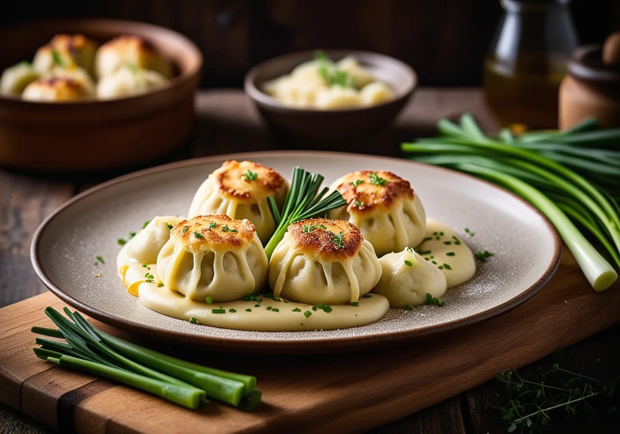 Cheese Dumplings with Leek