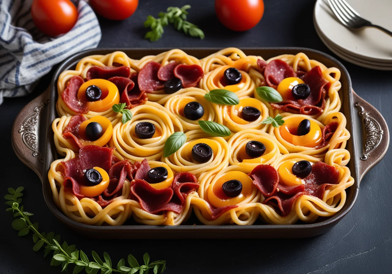 Baked Spiral Noodle Nest