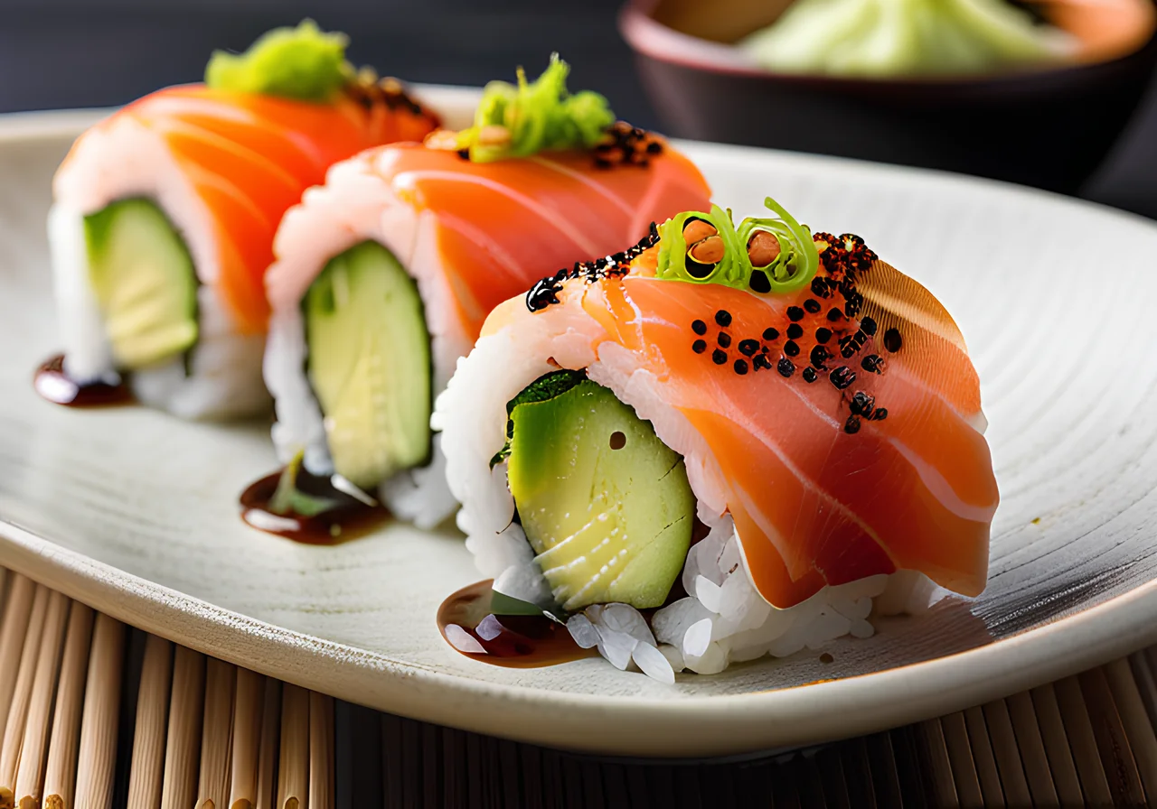 Sushi Rolls with Salmon