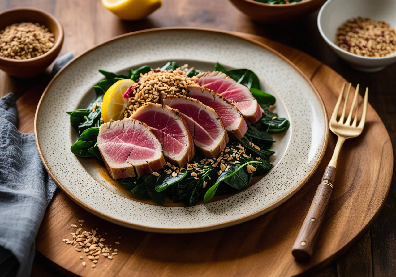 Tuna on Swiss Chard