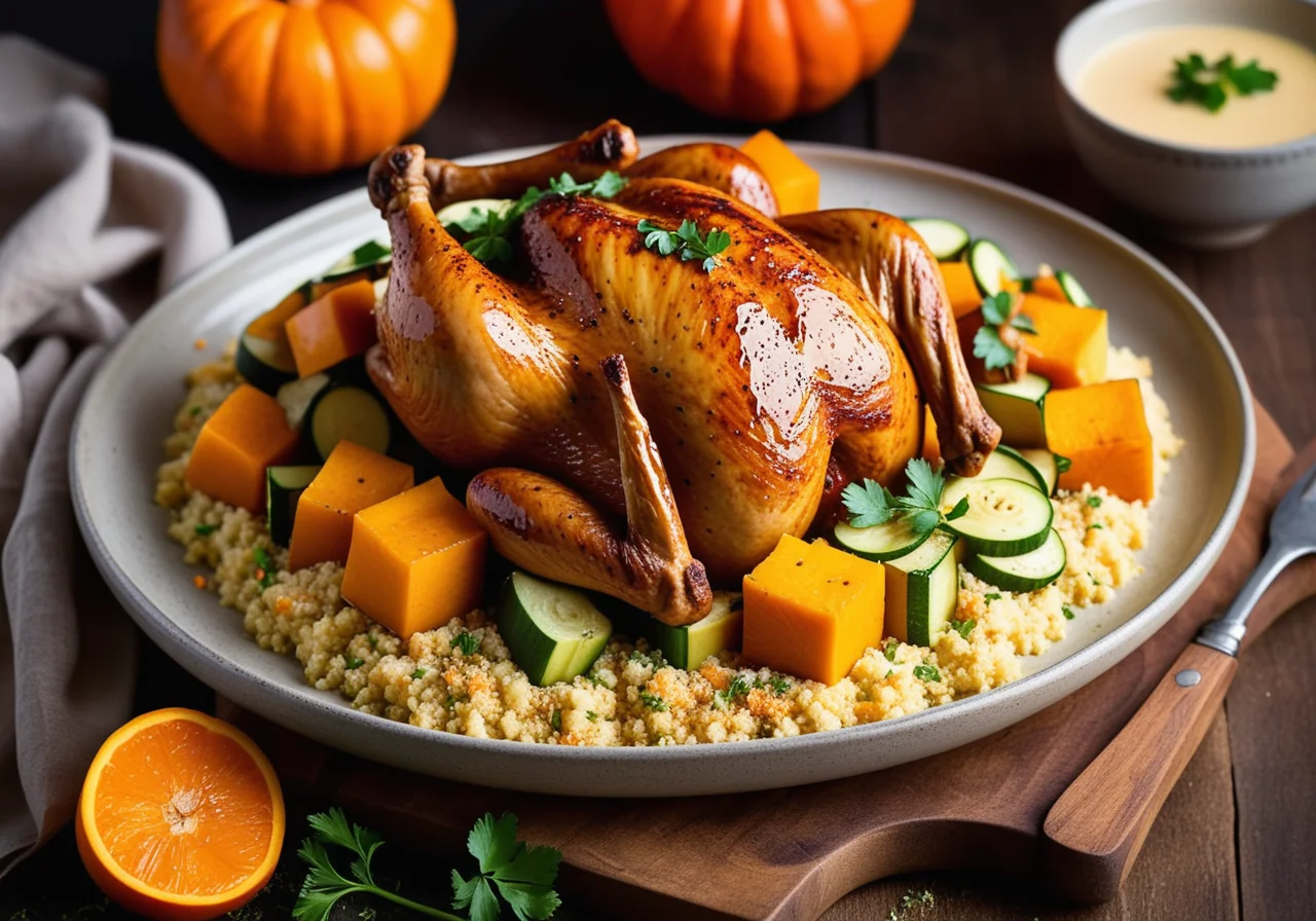 Chicken Cooked in Milk with Couscous