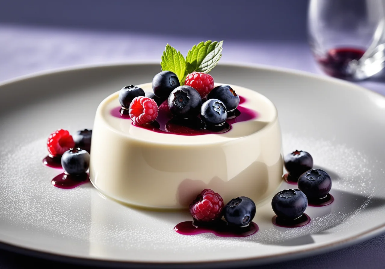 Panna Cotta with Black Currant Sauce