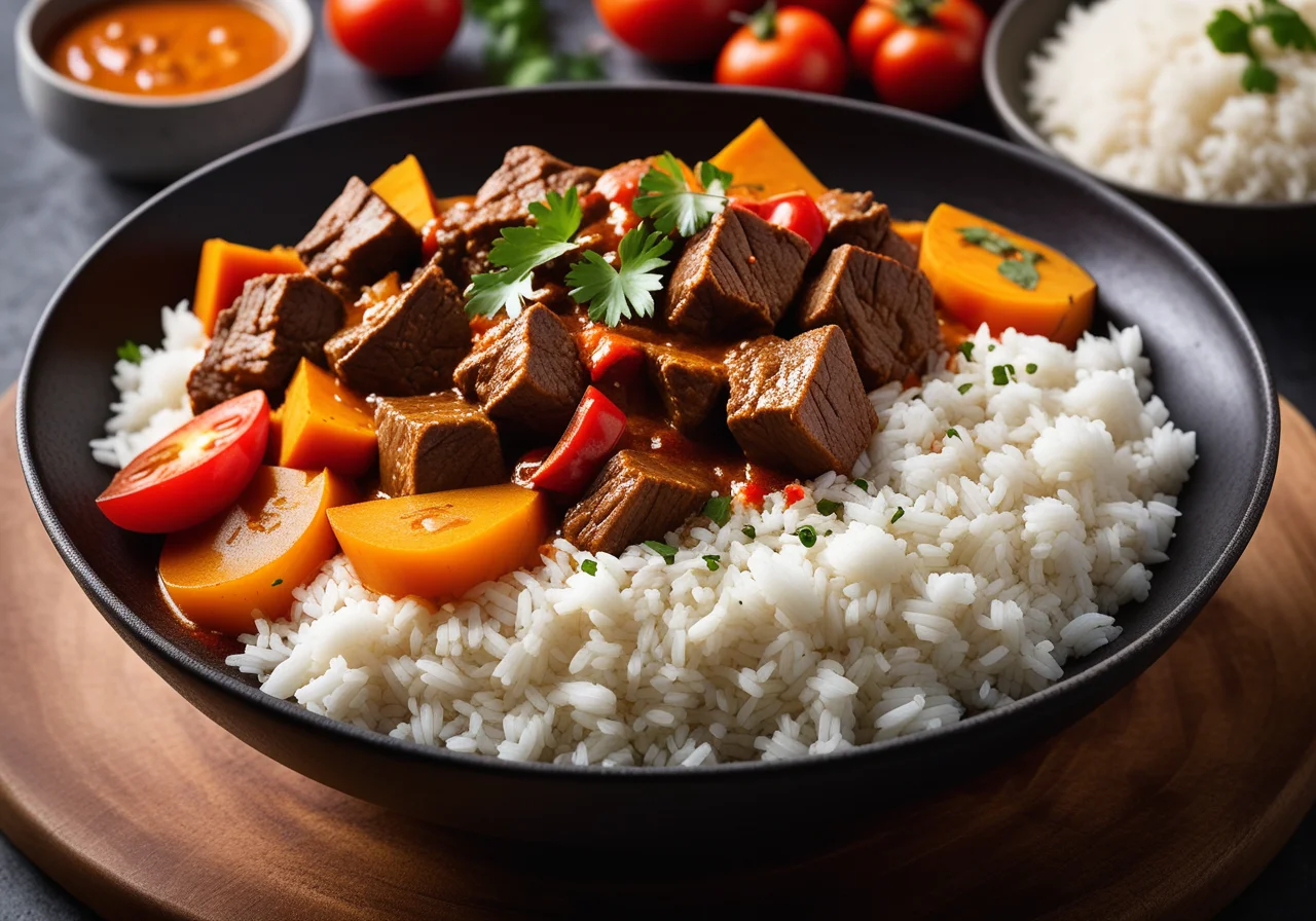 Beef Curry with Sweet Potato and Rice