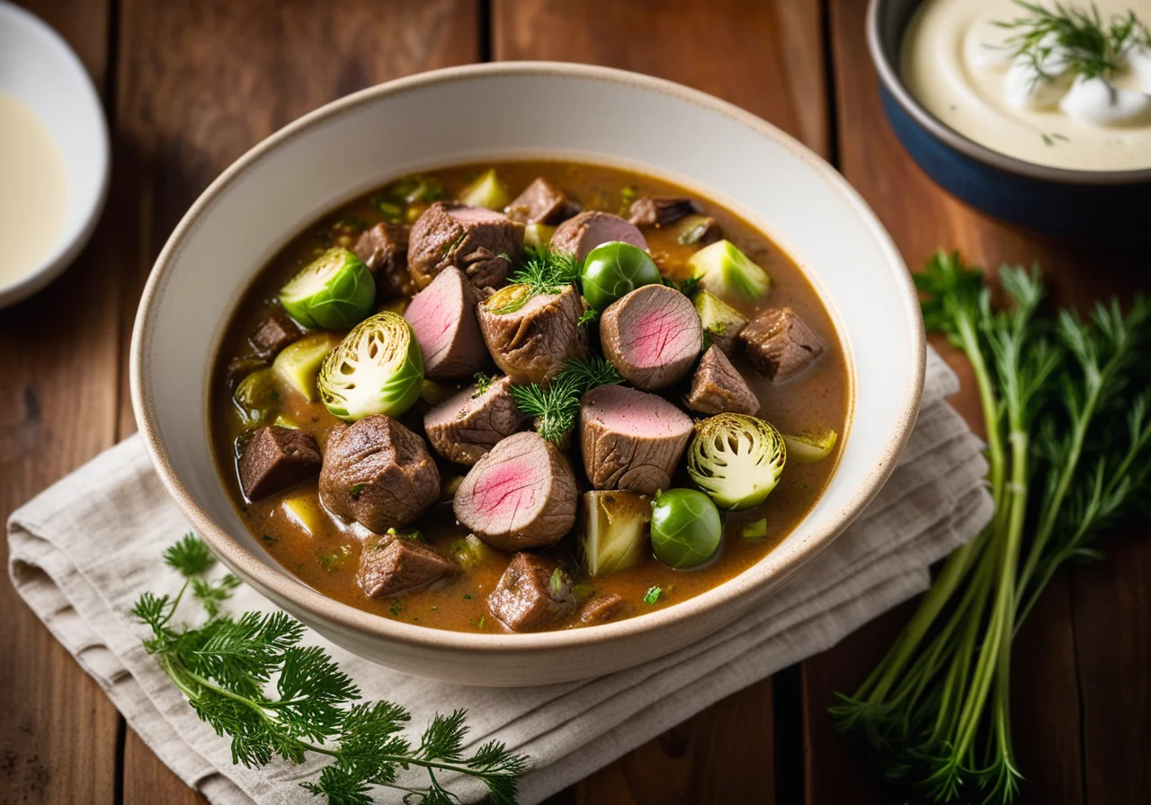 Brussels Sprouts Stew with Lamb