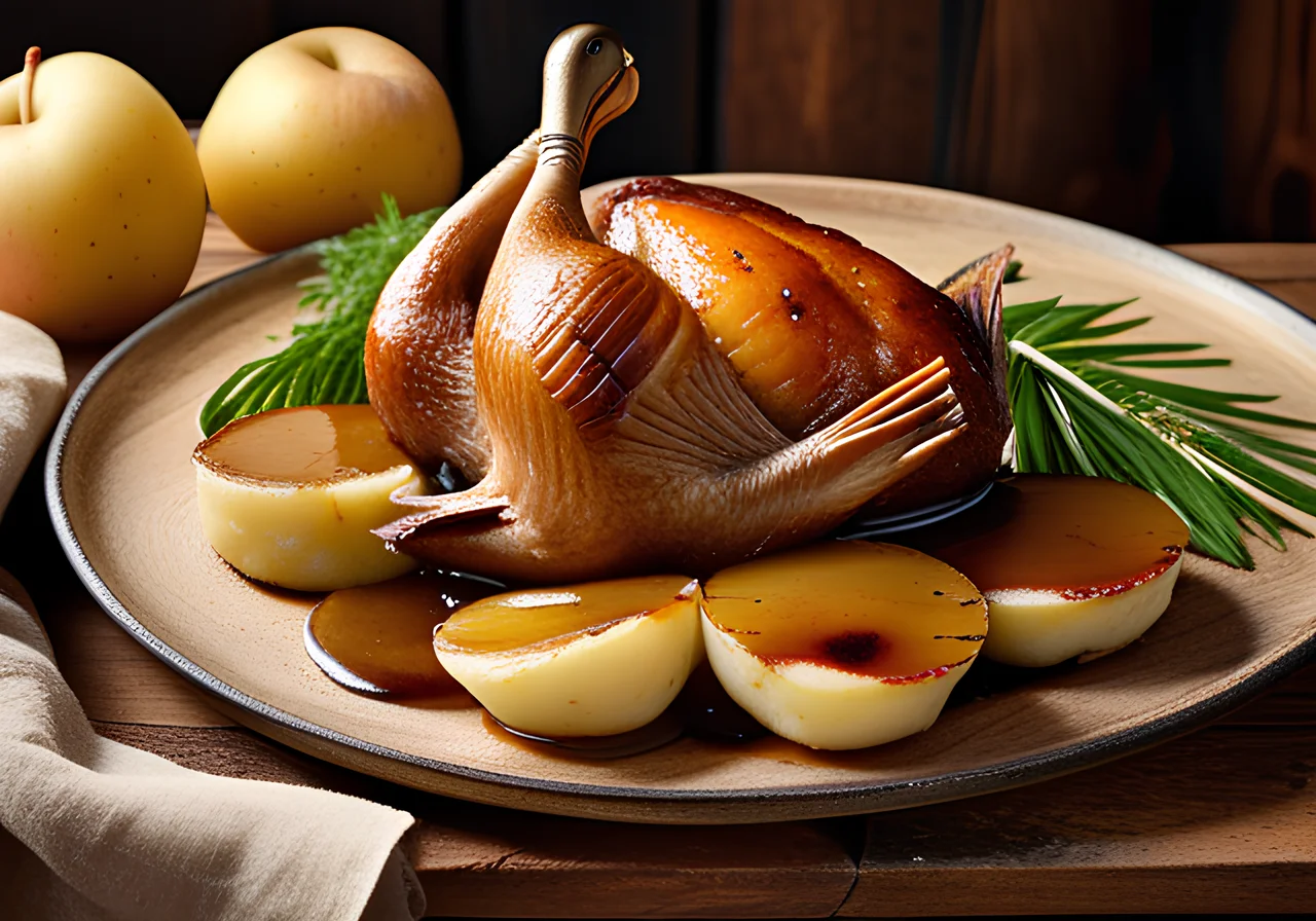 Stuffed Goose Roast with Apples and Potato Dumplings