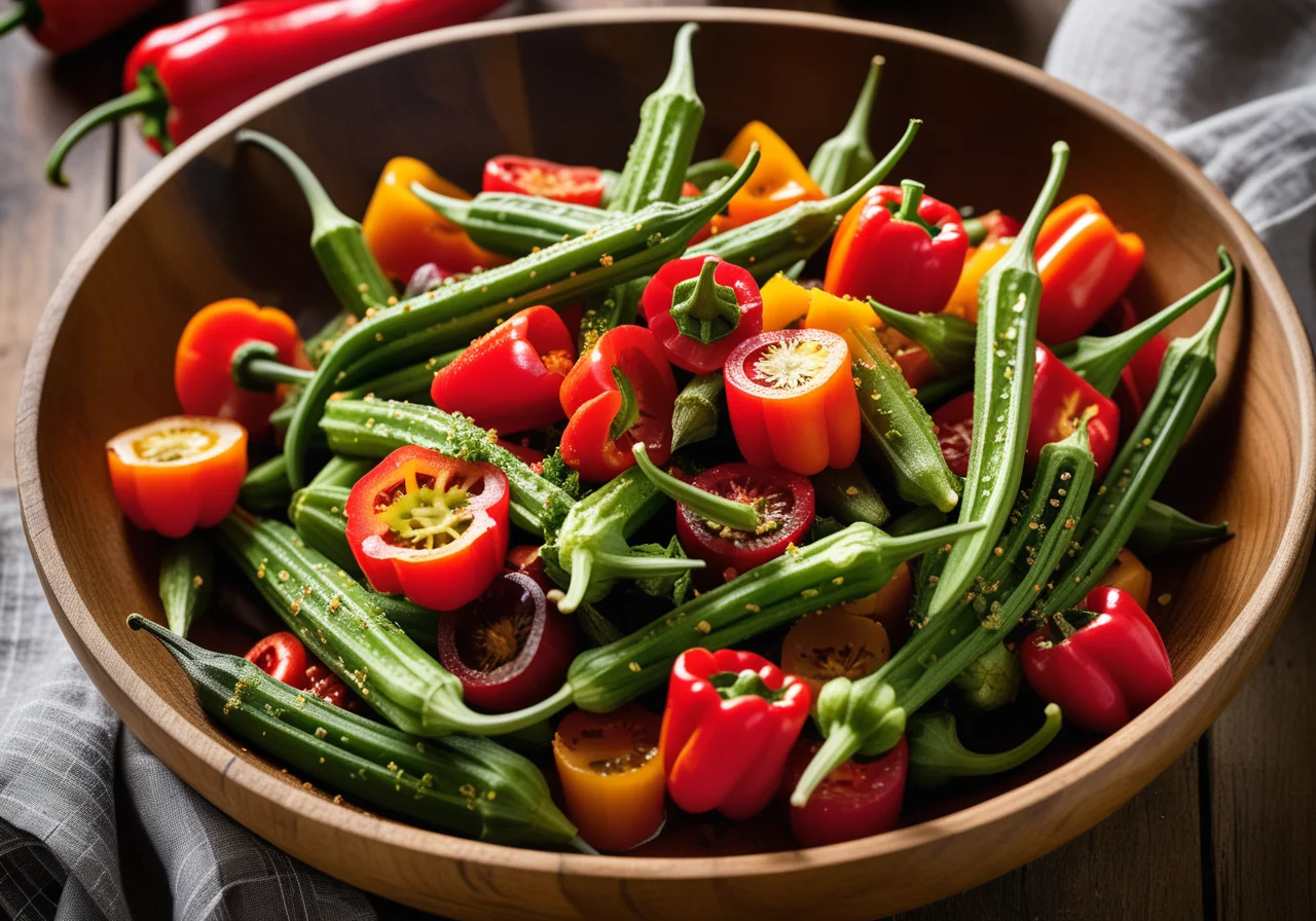 Paprika and Okra Vegetable Medley