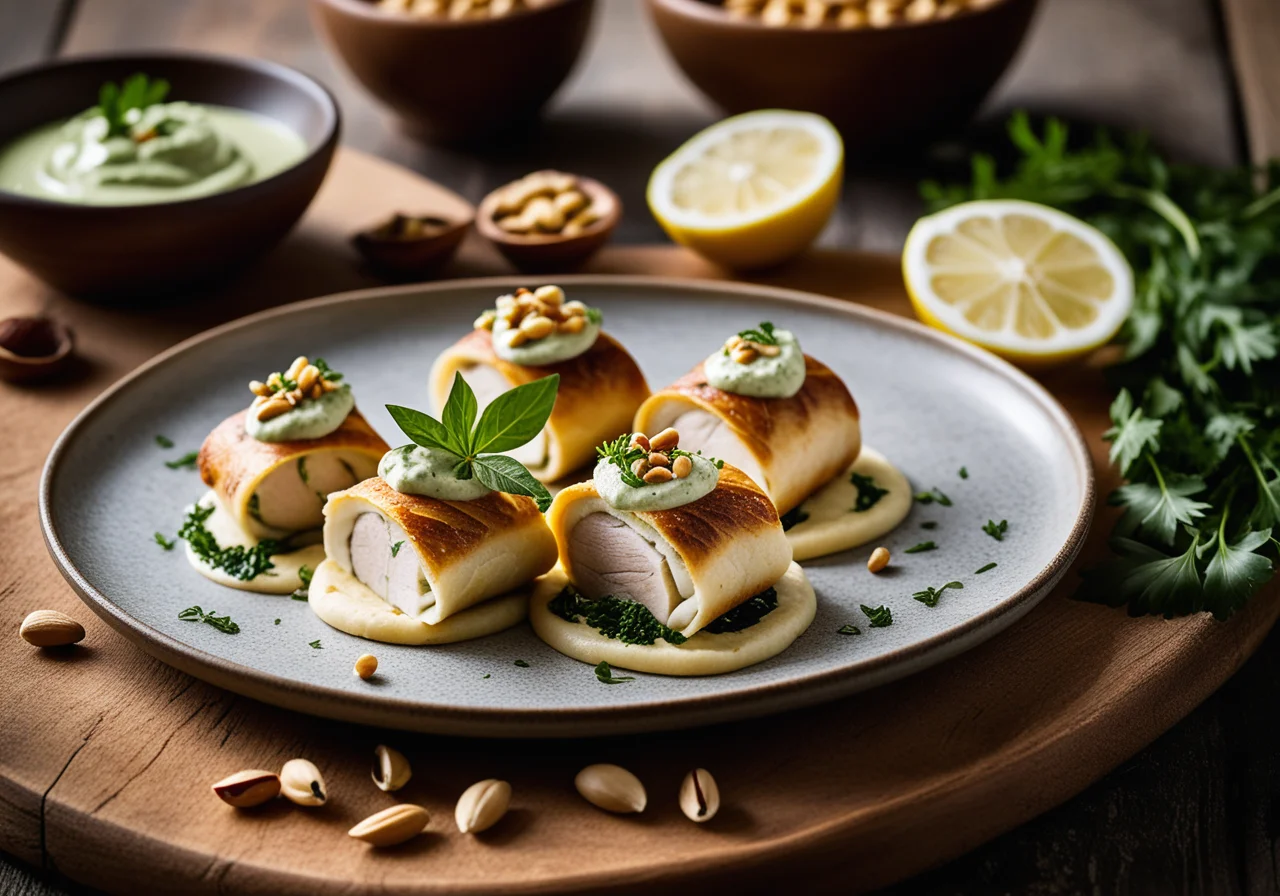 Basilikum-Schollenröllchen